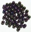 50 8mm Round Metallic Purple AB Glass Beads
